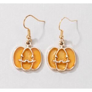 Pumpkin Halloween Enamel Earrings